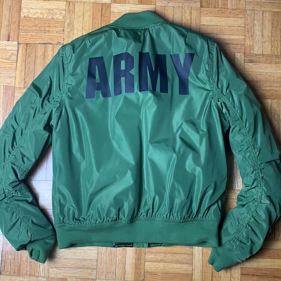U. S. Army Forever 21 green bomber jacket Size Small - Picture 3 of 4